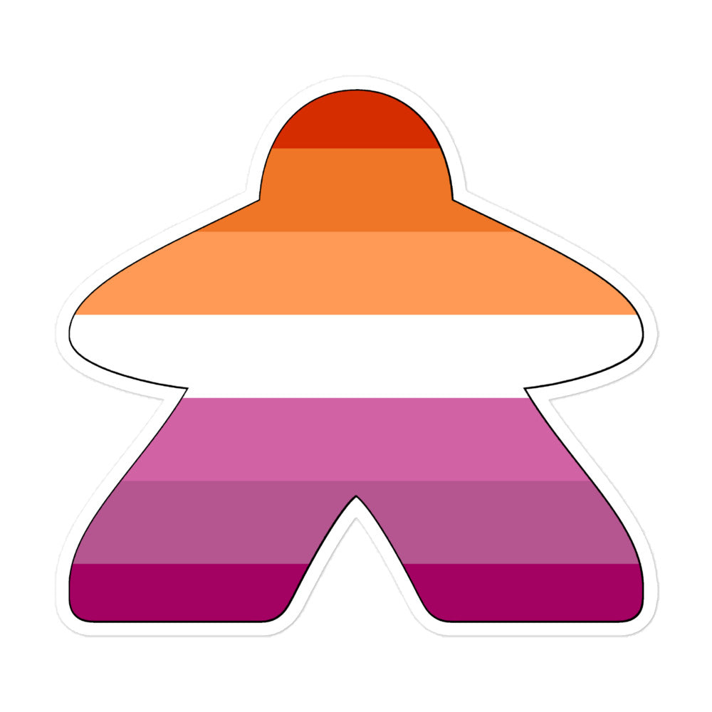 Lesbian Flag Meeple Sticker