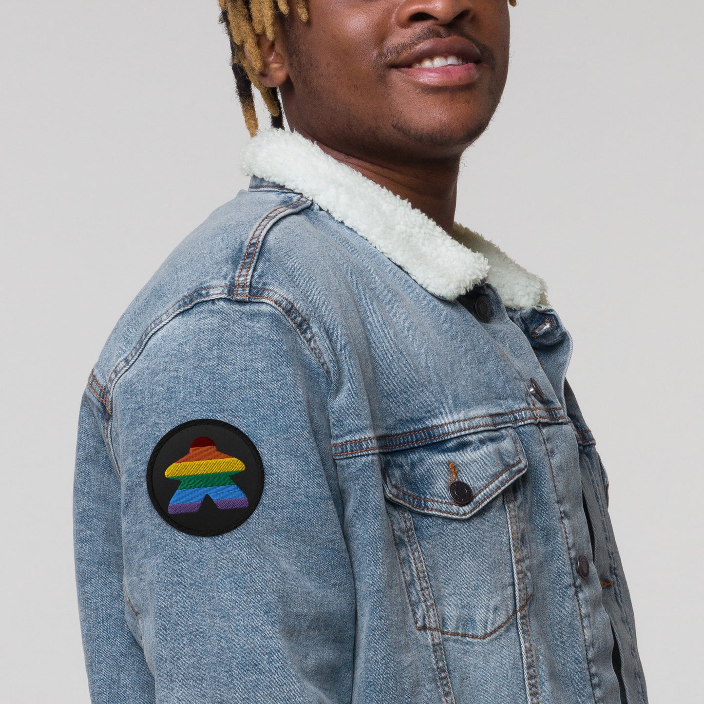Pride Meeple Embroidered Patch