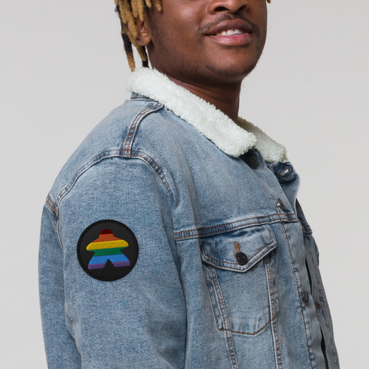 Pride Meeple Embroidered Patch