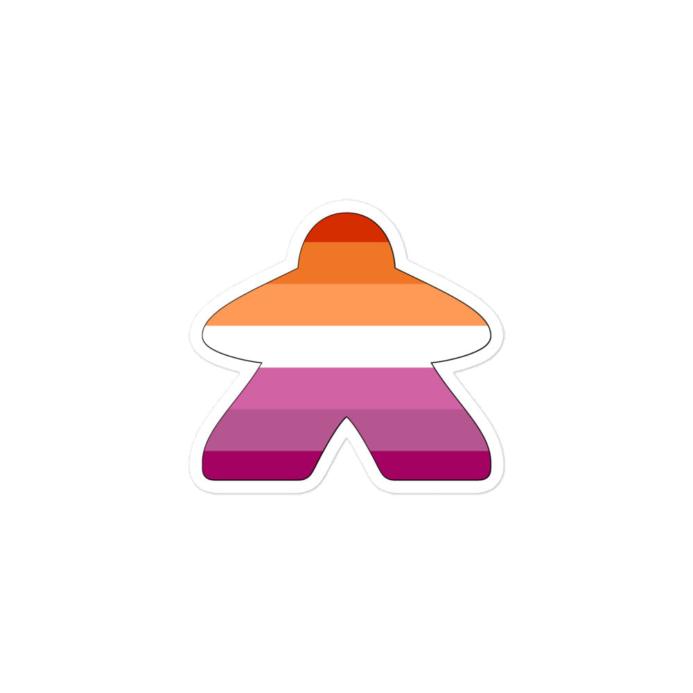 Lesbian Flag Meeple Sticker