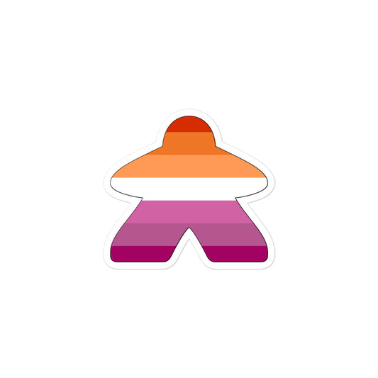 Lesbian Flag Meeple Sticker