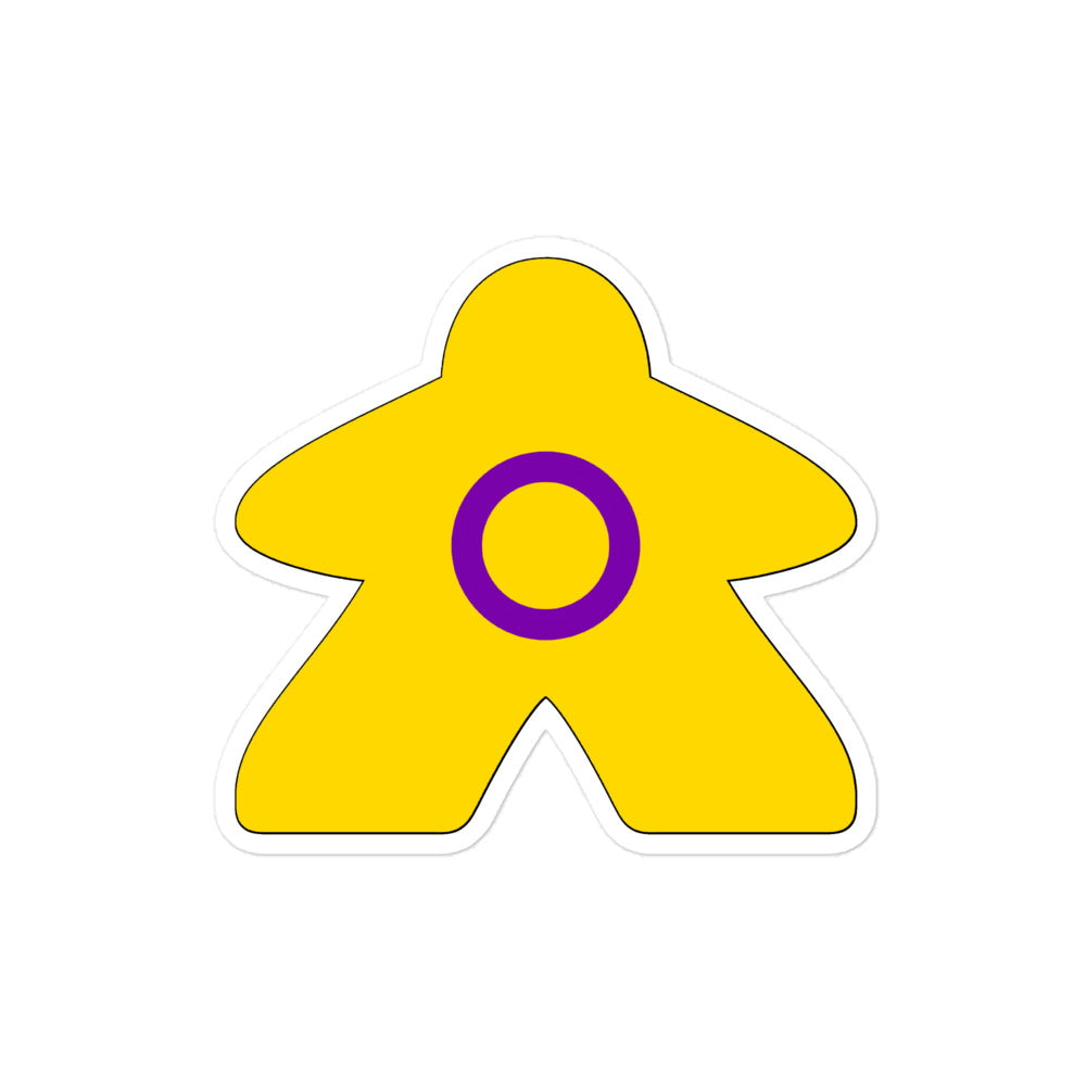 Intersex Flag Meeple Sticker