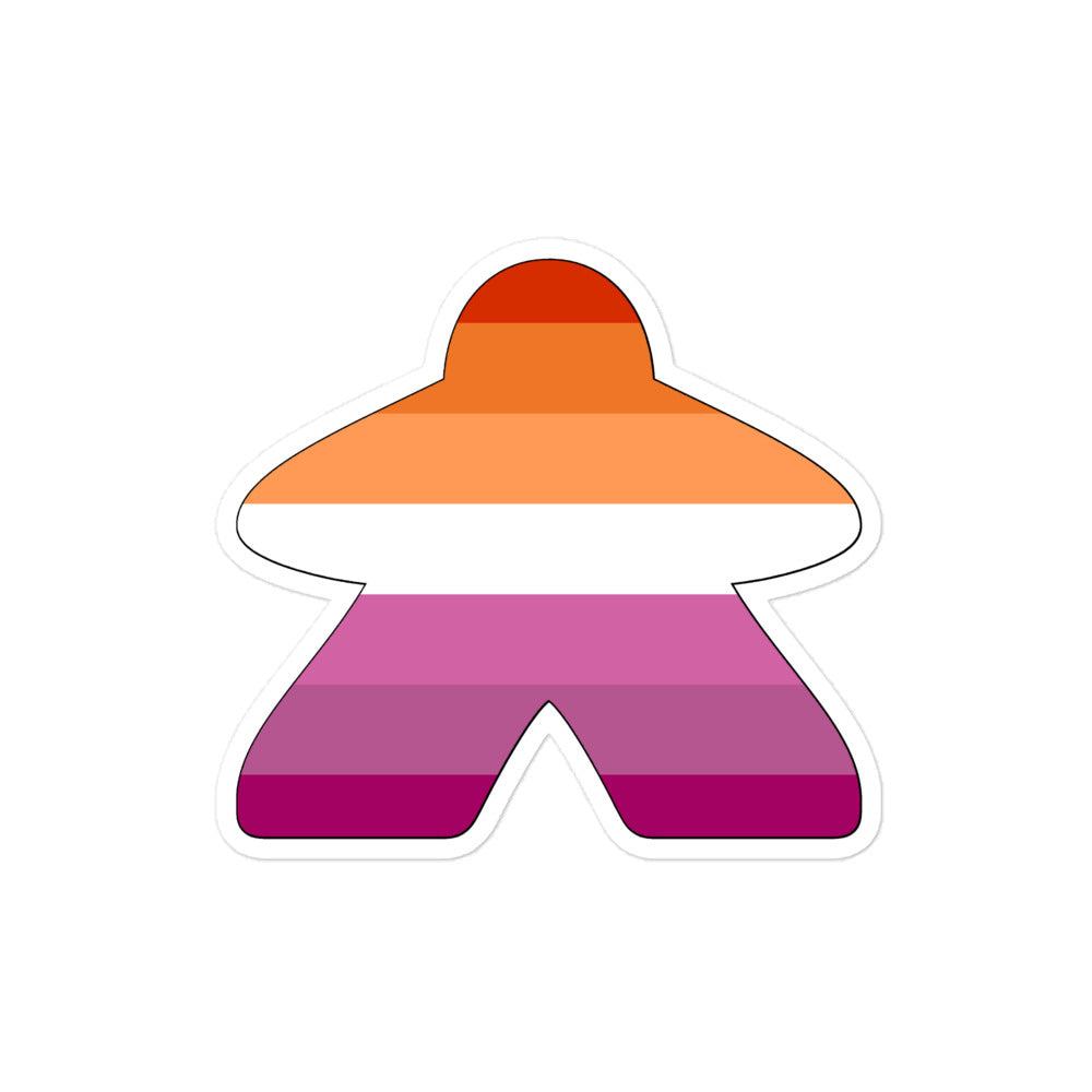 Lesbian Flag Meeple Sticker