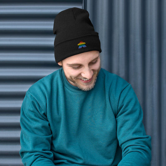 Pride Meeple Embroidered Beanie