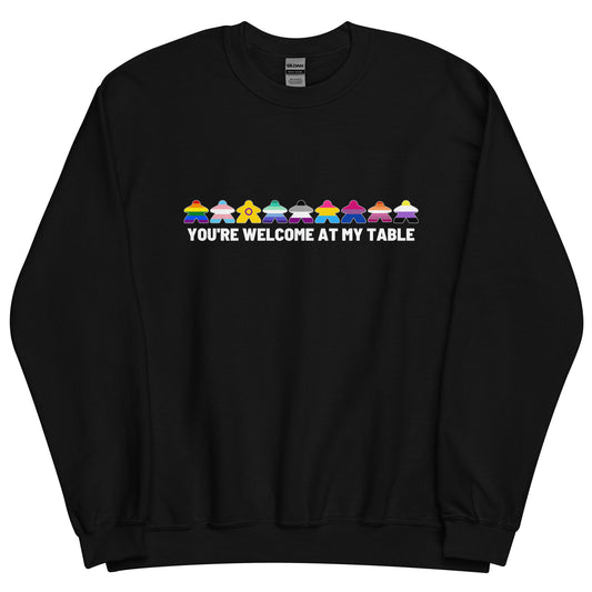 "You're Welcome At My Table" Black Sweater