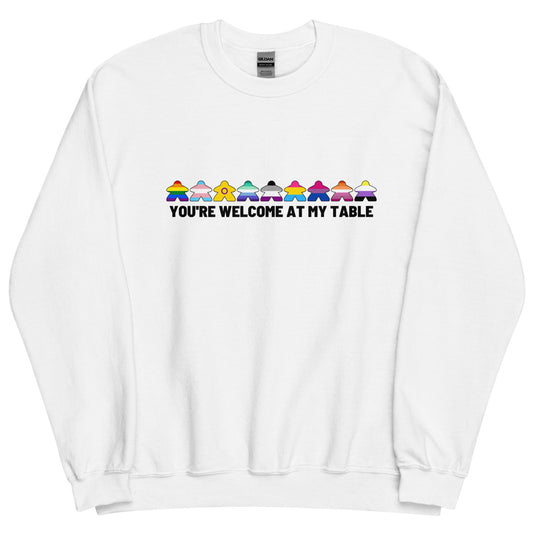 "You're Welcome At My Table" White Sweater