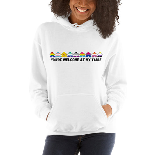 "You're Welcome At My Table" White Hoodie